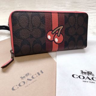 コーチ(COACH)の新品 コーチ 長財布 パックマン チェリー シグネチャー PVC マルチカラー(財布)