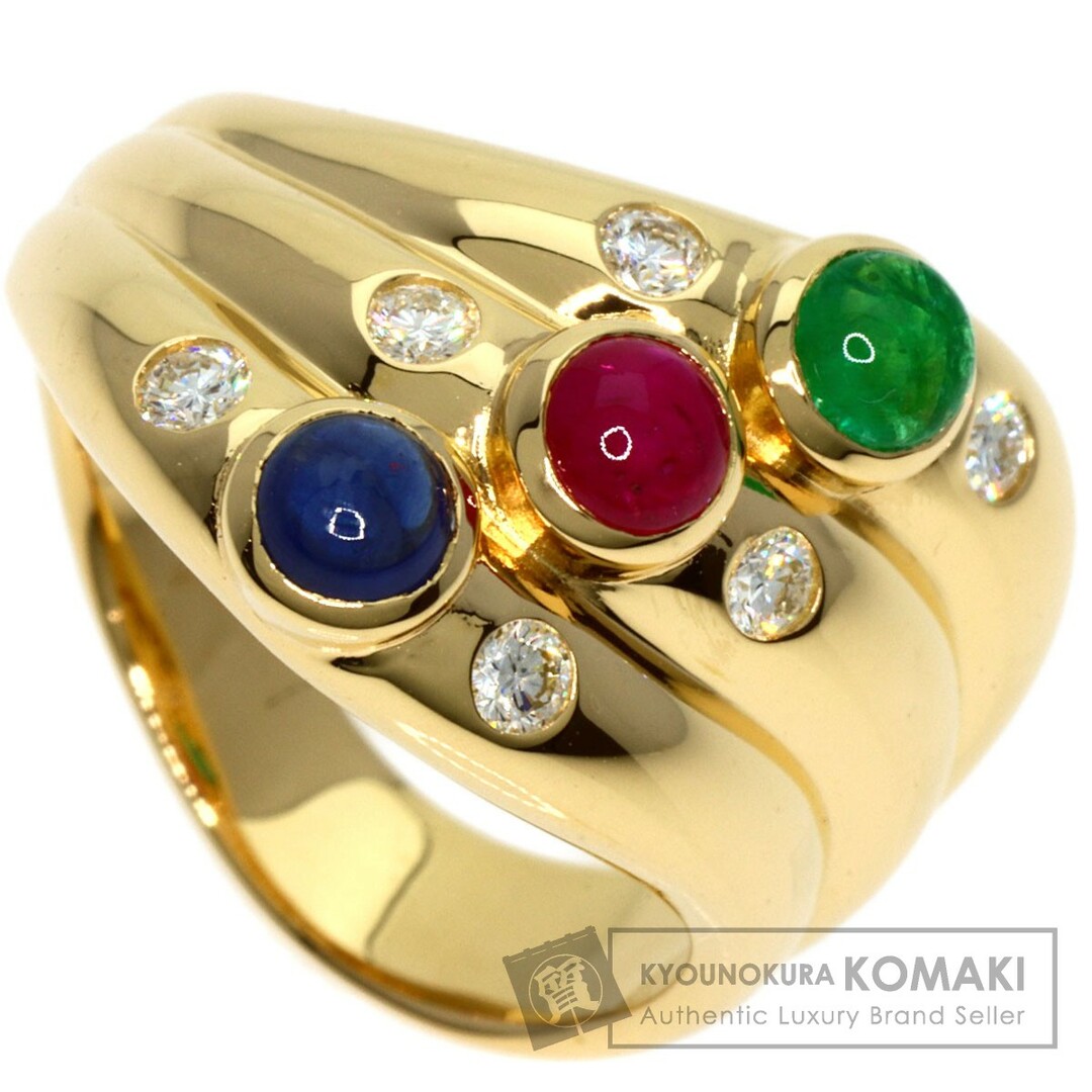 TASAKI(タサキ)のTASAKI ルビー サファイア エメラルド ダイヤモンド リング・指輪 K18YG レディース レディースのアクセサリー(リング(指輪))の商品写真