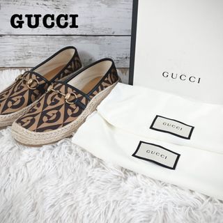 グッチ(Gucci)の【希少】GUCCI ホースピッドエスパドリーユ スリッポン US6.5 総柄(スリッポン/モカシン)