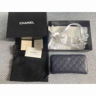 シャネル(CHANEL)のCHANEL 長財布　ラウンドジップ　限定カラー　ネイビー(財布)