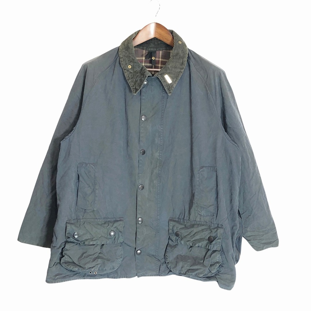 Barbour(バーブァー)の90年代 イングランド製 Barbour バブアー Beaufort ビューフォート オイルド ジャケット ブラック (メンズ 48) 中古 古着 P1897 メンズのジャケット/アウター(トレンチコート)の商品写真