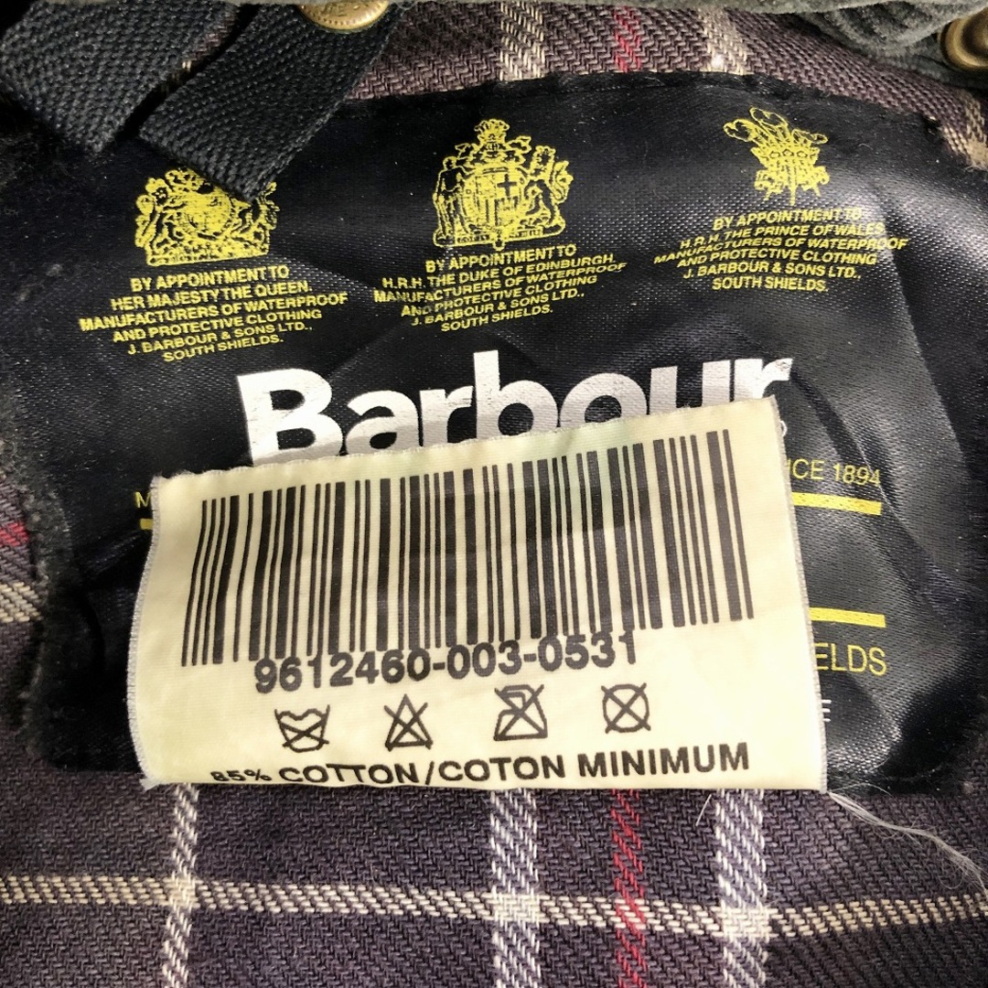 Barbour(バーブァー)の90年代 イングランド製 Barbour バブアー Beaufort ビューフォート オイルド ジャケット ブラック (メンズ 48) 中古 古着 P1897 メンズのジャケット/アウター(トレンチコート)の商品写真