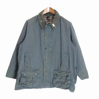 バーブァー(Barbour)の90年代 イングランド製 Barbour バブアー Beaufort ビューフォート オイルド ジャケット ブラック (メンズ 48) 中古 古着 P1897(トレンチコート)