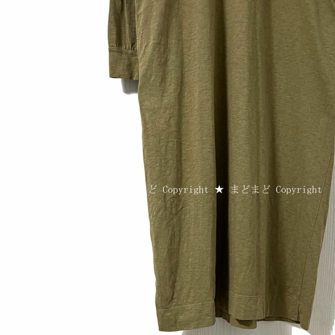 45R(フォーティファイブアール)の45R 度詰天竺のポロドレス カーキ ポロシャツ ワンピース 45rpm レディースのワンピース(ロングワンピース/マキシワンピース)の商品写真