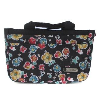 レスポートサック(LeSportsac)のレスポートサック ハンドバッグ 花柄 総柄 ロゴ ブラック 鞄(ハンドバッグ)