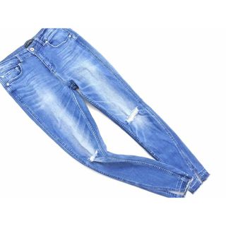 ジーナシス(JEANASIS)のJEANASIS ジーナシス クラッシュ加工 スキニー デニムパンツ sizeM/青 ■■ レディース(デニム/ジーンズ)