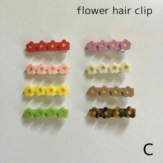 フラワーヘアクリップ【c】⑤パープル　韓国子供服　ヘアピン　女の子(その他)