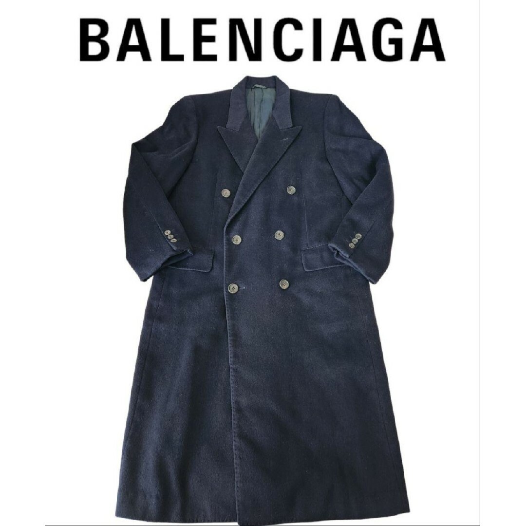 BALENCIAGA - BALENCIAGA カシミヤ混 ウール ロングコートの通販 BALENCIAGA - BALENCIAGA カシミヤ混 ウール ロングコートの通販