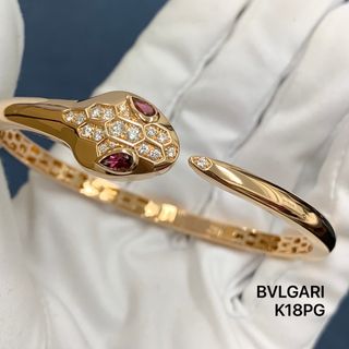 ブルガリ(BVLGARI)のブルガリ　K18PG セルペンティ　ブレスレット　ダイヤモンド　ルベライト　M(ブレスレット/バングル)