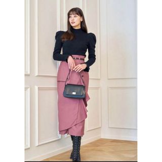 herlipto Belted Wrap-Effect Twill Skirt(ロングスカート)