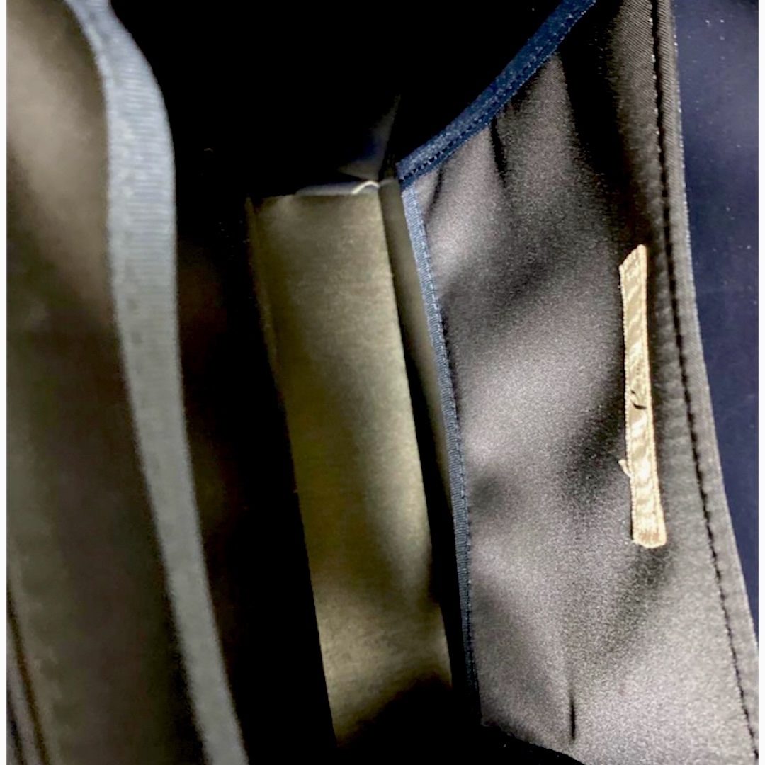 お受験  自立 サブバッグ トート  ネイビー レザー リボン レディースのバッグ(トートバッグ)の商品写真