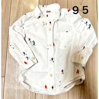 ギャップキッズ(GAP Kids)のギャップキッズ　柄入り 白 シャツ 95(Tシャツ/カットソー)