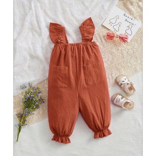 可愛いパンツ つなぎ サロペット 9-12M(カバーオール)