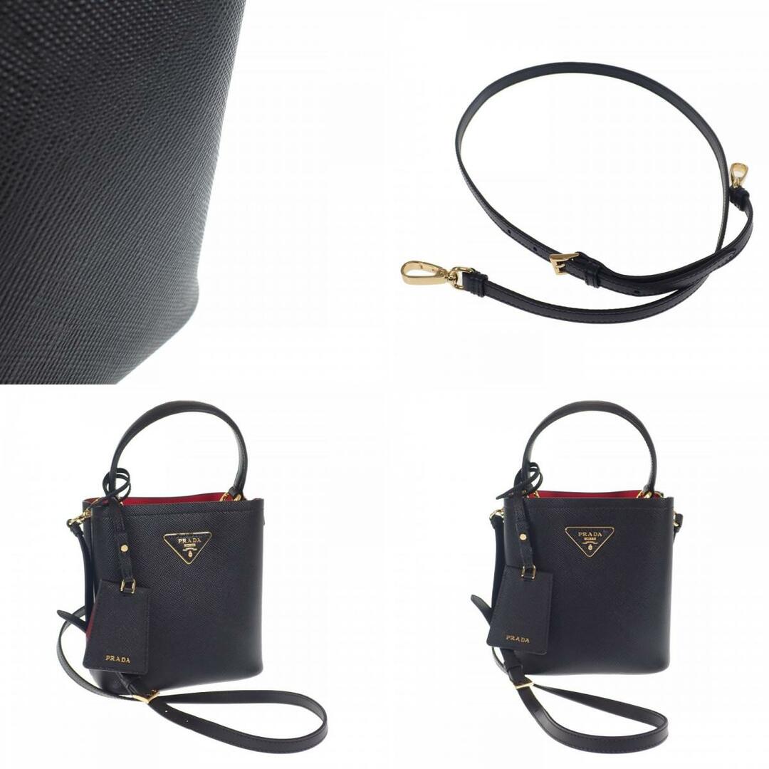 PRADA(プラダ)の【中古】【ABランク】PRADA プラダ パニエ スモール ショルダーバッグ ハンドバッグ 2way 1BA217_2ERX_F0LJ4_V_OOO サフィアーノ Black Fiery Red【ISEYA】 レディースのバッグ(その他)の商品写真