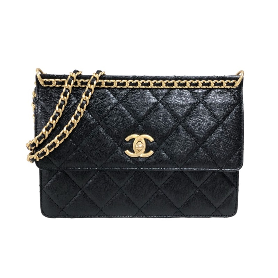 シャネル CHANEL スモールフラップバッグ AS4169 ブラック ゴールド金具 キャビアスキン レディース ショルダーバッグ約16cmマチ