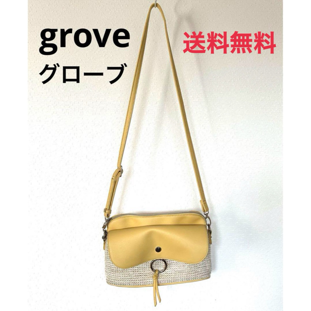 grove(グローブ)のgrove グローブ レディースバッグ　ショルダーバッグ カジュアルバッグ 黄色 レディースのバッグ(ショルダーバッグ)の商品写真