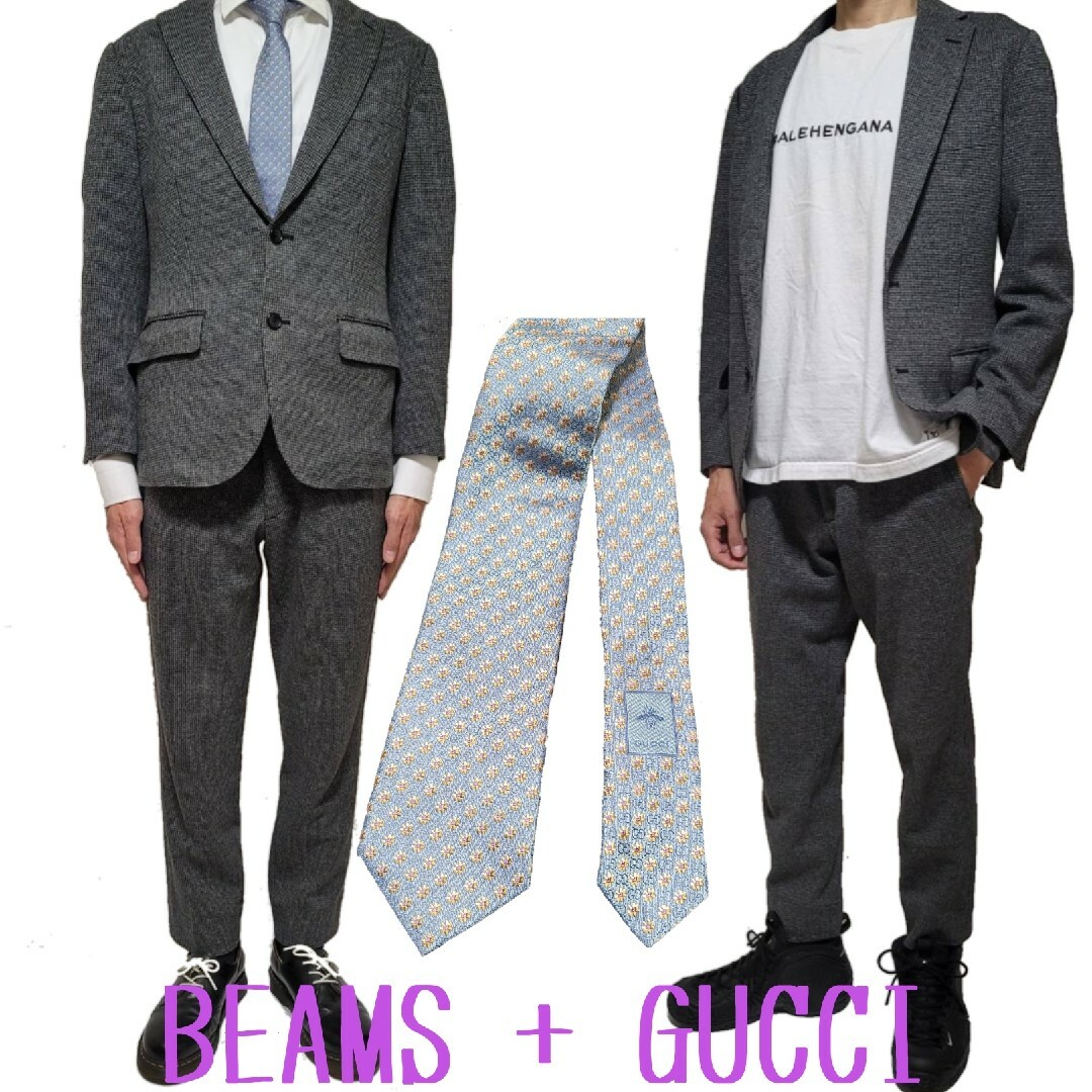 BEAMS(ビームス)の【美品】beams heart スーツ上下セット + GUCCIネクタイ メンズのスーツ(セットアップ)の商品写真