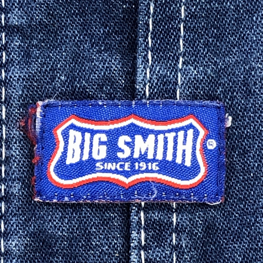 BIG SMITH デニムオーバーオール アメカジ インディゴブルー (メンズ 32/30)   P2080約24cm