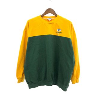 NFL グリーンベイ・パッカーズ ワンポイントロゴ スウェット 大きいサイズ プロチーム アメフト グリーン (メンズ 2XL) 中古 古着 P2001(スウェット)