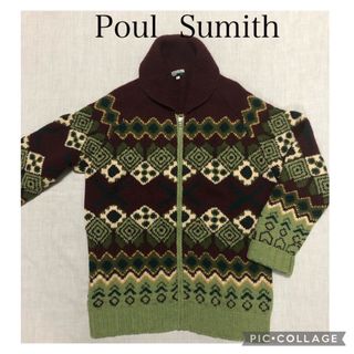 ポールスミス(Paul Smith)のPaul Smithポールスミスジーンズ　フロントジップ　ニットカーディガン M(カーディガン)