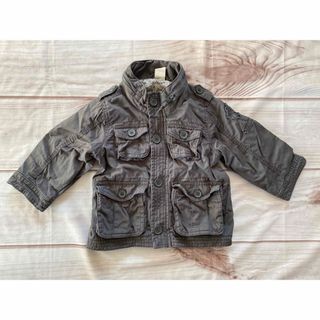 エイチアンドエム(H&M)の【80】H&M長袖ジャケット　上着男の子ボーイズ車刺繍チャコール(ジャケット/コート)