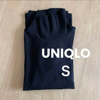 ユニクロ(UNIQLO)のUNIQLO　タートルネック　S  ブラック(カットソー(長袖/七分))