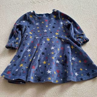 プチバトー(PETIT BATEAU)のプチバトー74センチ星柄のワンピースとおまけワンピース(ワンピース)