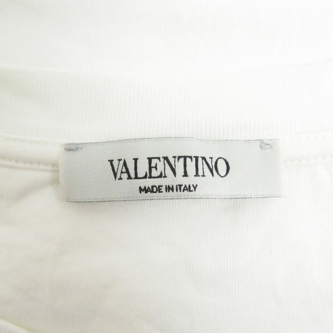 美品□VALENTINO/ヴァレンティノ VLTNロゴプリント コットン100％ クルーネック 半袖Tシャツ/カットソー ホワイト XS イタリア製 正規品62cm肩幅