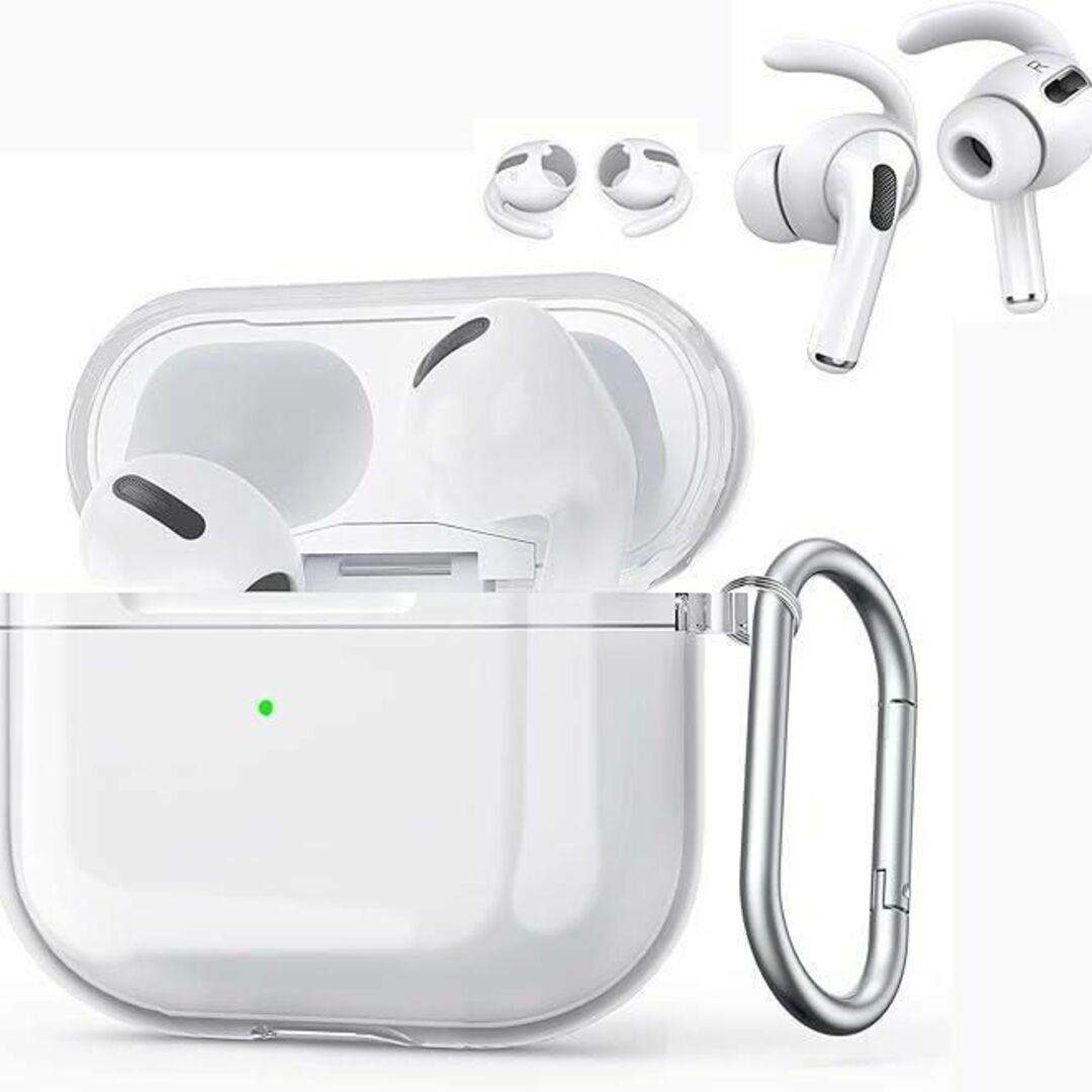 AirPods Pro ケース イヤーフック付き ブラック ワイヤレス充電可能