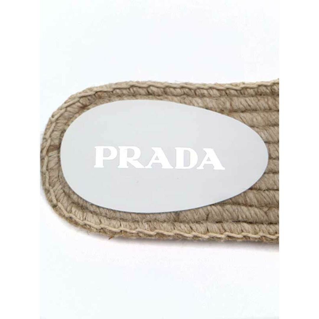 PRADA(プラダ)のPRADA プラダ ロゴ エスパドリーユ スライド 1XX619 ホワイト 37 レディースの靴/シューズ(その他)の商品写真