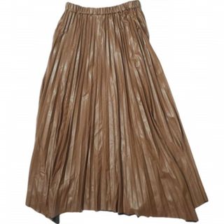 サクラ(SACRA)のSACRA サクラ 21AW エコレザープリーツスカート SYTHETIC LEATHER SKIRT 121520121 38 ブラウン イージー ロング ボトムス【中古】【SACRA】(ロングスカート)