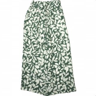 サクラ(SACRA)のSACRA サクラ 23SS 日本製 BILLOW LEAVES PANTS リーフプリント ワイドイージーパンツ 123209113 38 ASH GREEN ボトムス【中古】【SACRA】(カジュアルパンツ)