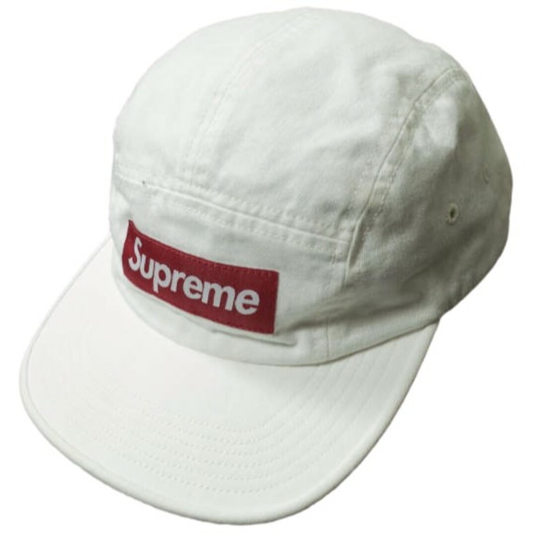 SUPREME シュプリーム 19SS アメリカ製 Washed Chino Twill Camp Cap ウォッシュドチノツイルキャンプキャップ  ONE SIZE Natural Box Logo ボックスロゴ ジェットキャップ 帽子【中古】【SUPREME】 | フリマアプリ ラクマ