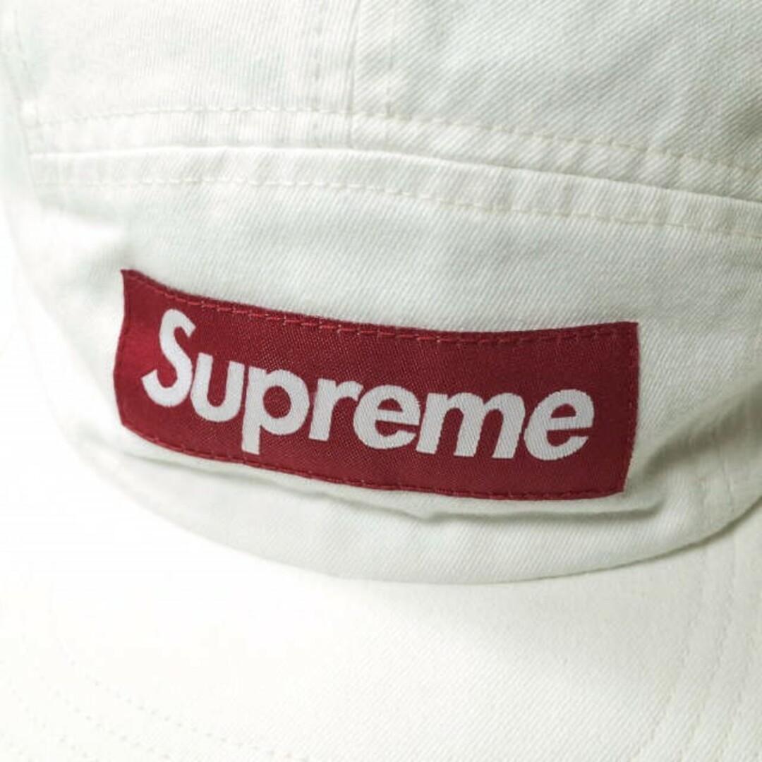 SUPREME シュプリーム 19SS アメリカ製 Washed Chino Twill Camp Cap ウォッシュドチノツイルキャンプキャップ  ONE SIZE Natural Box Logo ボックスロゴ ジェットキャップ 帽子【中古】【SUPREME】