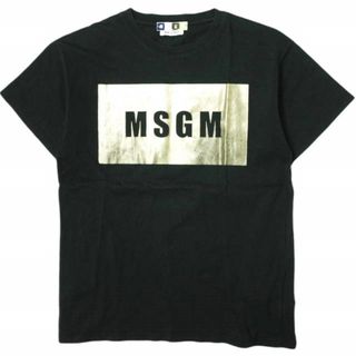 エムエスジイエム(MSGM)のMSGM エムエスジーエム イタリア製 ボックスロゴTシャツ 1842MDM186 XS ブラック 半袖 トップス【中古】【MSGM】(Tシャツ/カットソー(半袖/袖なし))