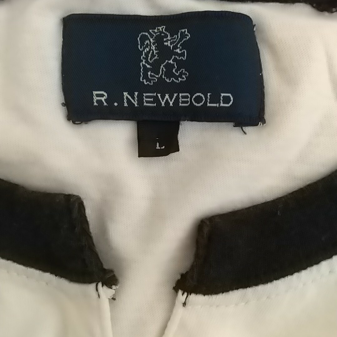 R.NEWBOLD(アールニューボールド)のＲ.NEWBOLD ７分袖 カットソー ブラック ベージュ サイズL メンズのトップス(Tシャツ/カットソー(七分/長袖))の商品写真