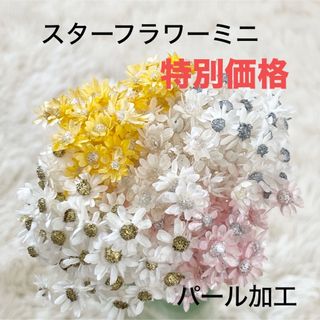 スターフラワーミニ  加工花材  パステルパール  50本＋α(各種パーツ)