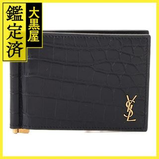 サンローラン(Saint Laurent)のサンローラン タイニーカサンドラビルクリップウォレット 黒 カーフ【430】(マネークリップ)