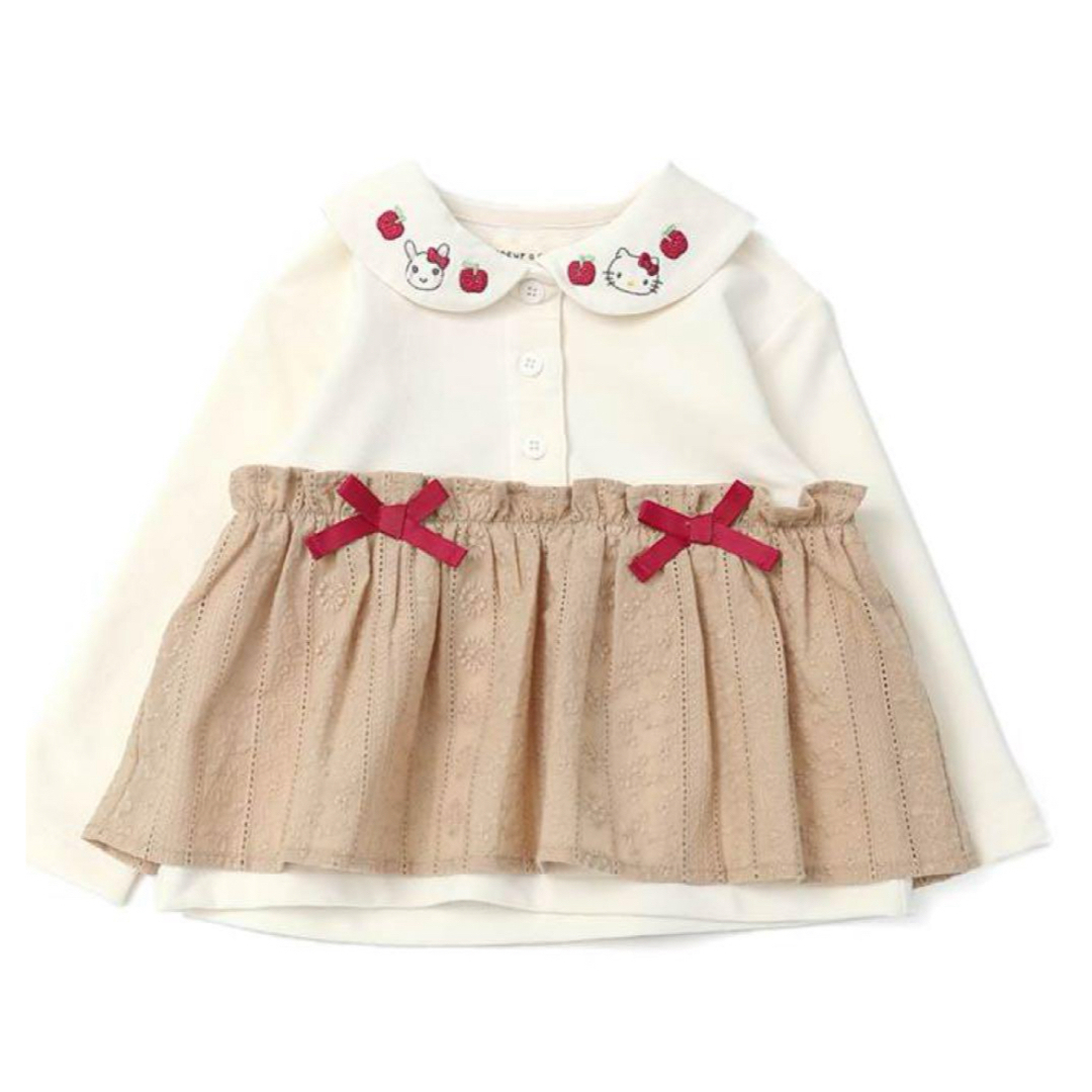 coeur a coeur(クーラクール)のクーラクール　キティコラボ　プルオーバー 100 新品 キッズ/ベビー/マタニティのキッズ服女の子用(90cm~)(Tシャツ/カットソー)の商品写真