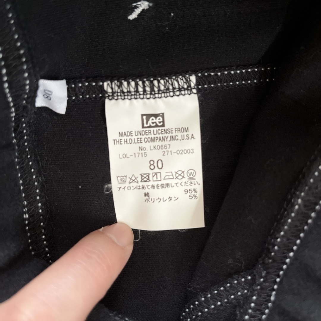 Lee(リー)のLee 黒　ズボン　80㌢ キッズ/ベビー/マタニティのベビー服(~85cm)(パンツ)の商品写真