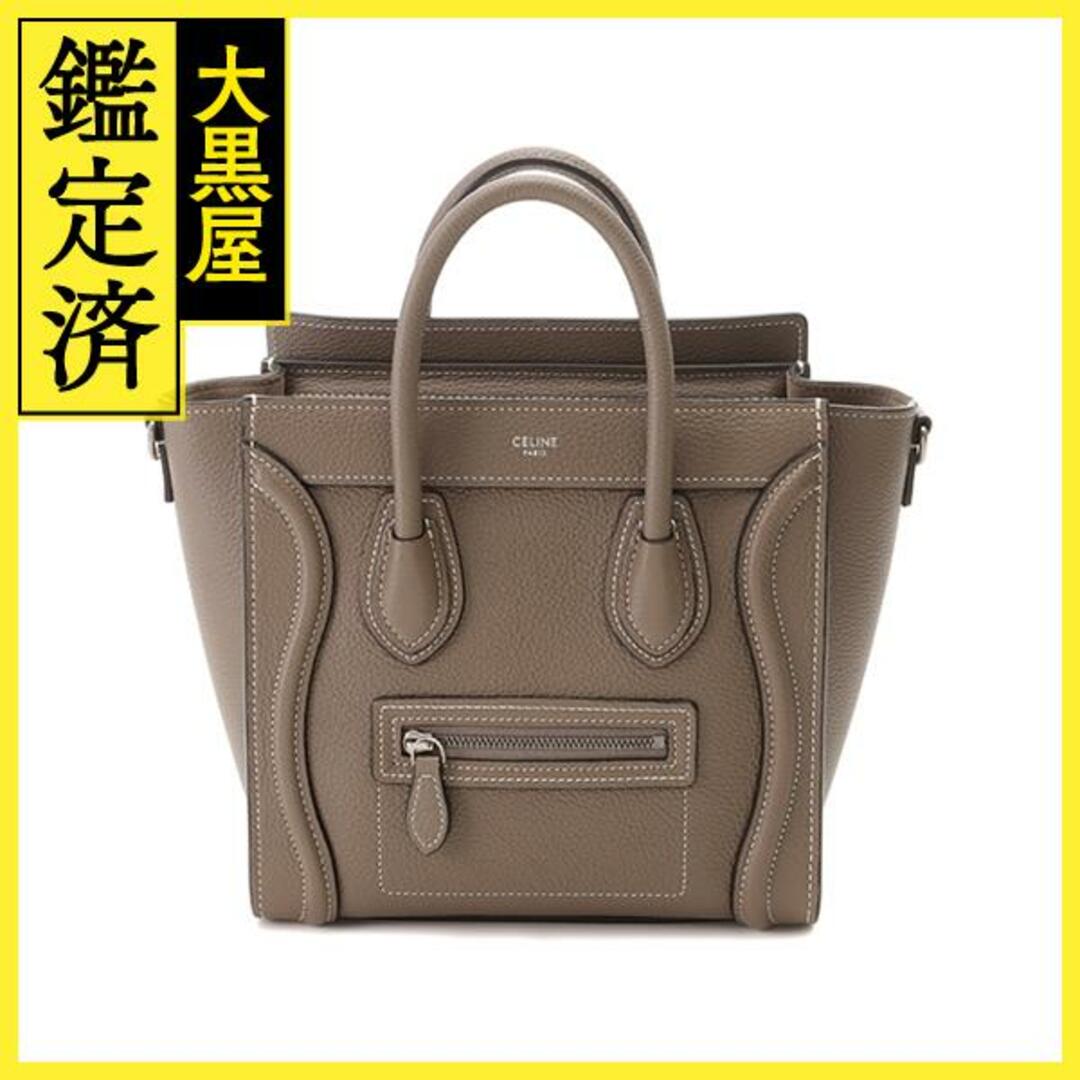 CELINE - CELINE　セリーヌ　ラゲージ　ナノショッパー グレー レザー　バッグ　433