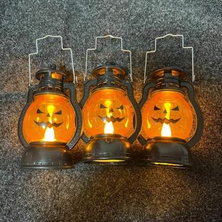 3個セット ハロウィン Halloween ランタン LEDライト 仮装 小物(テーブルスタンド)