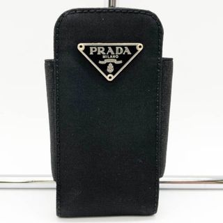 プラダ(PRADA)のPRADA プラダ 小物入れ ネックレスストラップ ネックケース ストラップ付き 三角プレート ブラック 黒 ナイロン メンズ レディース USED 【中古】(ストラップ/イヤホンジャック)