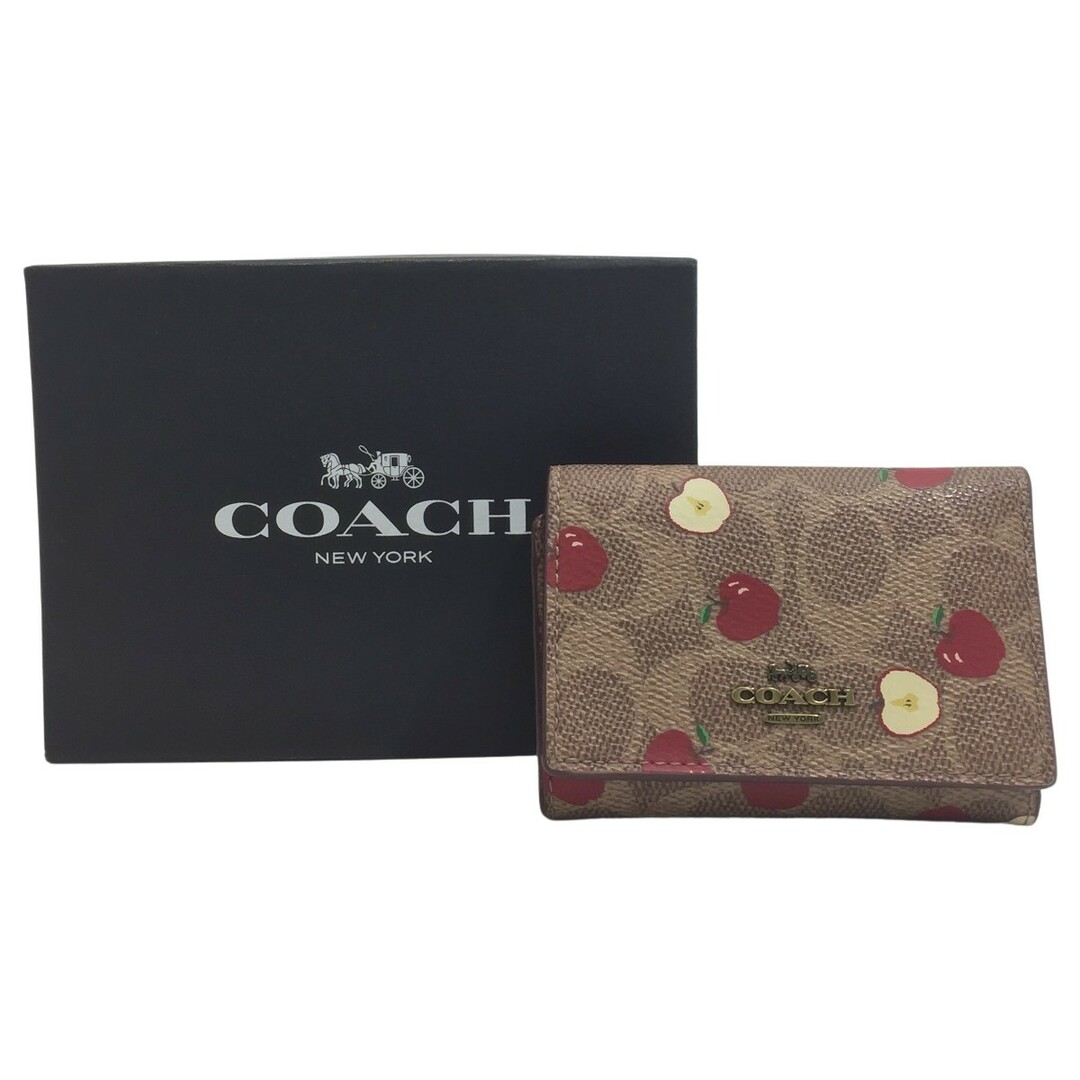 COACH(コーチ)の◎◎COACH コーチ スモール フラップ ウォレット シグネチャー キャンバス スキャッタード アップル プリント 87710 レディースのファッション小物(財布)の商品写真