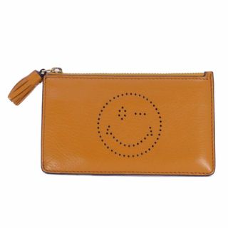 アニヤハインドマーチ(ANYA HINDMARCH)のANYA HINDMARCH アニヤハインドマーチ ジップ スマイリー ウインク 小銭入れカードケース キーホルダー付き キャラメル色(コインケース)