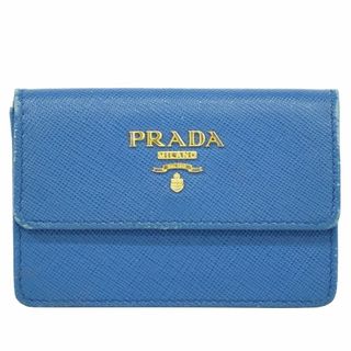 プラダ(PRADA)の本物 プラダ PRADA SAFIANO サフィアーノ レザー カードケース 名刺入れ ブルー 雑貨小物 中古(名刺入れ/定期入れ)