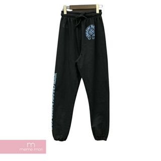 クロムハーツ(Chrome Hearts)のCHROME HEARTS Blue Horseshoe Sweat Pants クロムハーツ ブルーホースシュースウェットパンツ オンライン限定 ブラック×ブルー サイズXS 【231209】【中古-C】【me04】(スラックス/スーツパンツ)