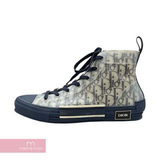 ディオール(Dior)のDior 2019AW B23 High Top Sneakers Blue Oblique 3SH118YNT ディオール ハイトップスニーカー ブルーオブリーク ハイカット 総柄 ネイビー×ホワイト サイズ43【231208】【中古-B】【me04】(スニーカー)