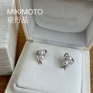 ミキモト(MIKIMOTO)の【美品・現行品】MIKIMOTO  イヤリング　シルバー　リーフ　ハート(イヤリング)