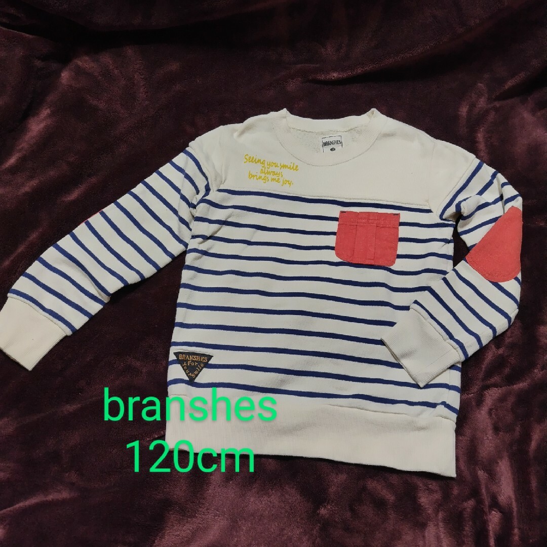 Branshes(ブランシェス)のbranshes ボーダートレーナー120㎝　裏毛素材 キッズ/ベビー/マタニティのキッズ服男の子用(90cm~)(Tシャツ/カットソー)の商品写真